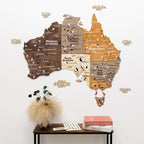 3D дерев'яна карта Європи різнокольорова 