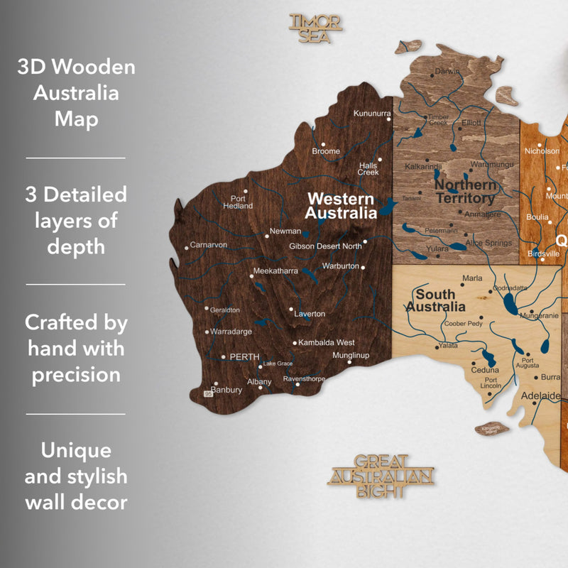 3D дерев'яна карта Європи різнокольорова 