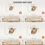 Wooden Map of Spain – Multicolor