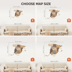 Wooden Map of Spain – Multicolor