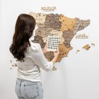 Wooden Map of Spain – Multicolor