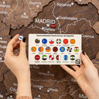 Wooden Map of Spain – Dark Walnut