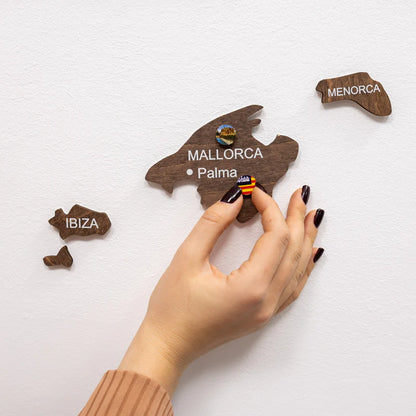 Wooden Map of Spain – Dark Walnut