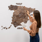 Wooden Map of Spain – Dark Walnut