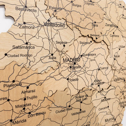 Wooden Map of Spain – Gold