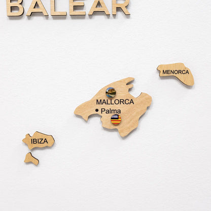 Wooden Map of Spain – Gold