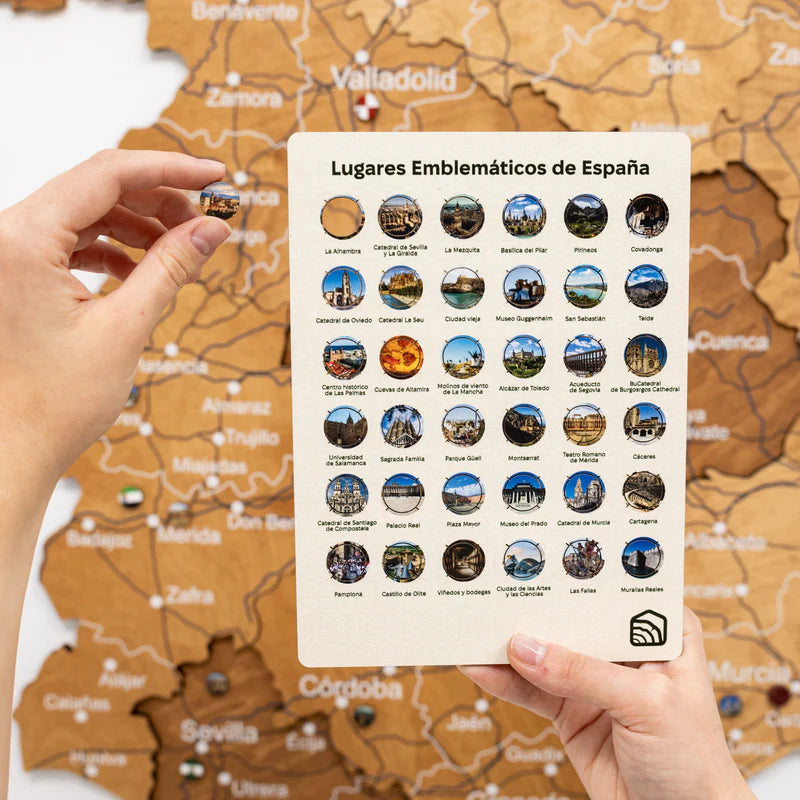 Wooden Map of Spain – Oak