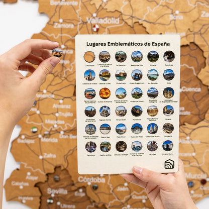 Wooden Map of Spain – Oak