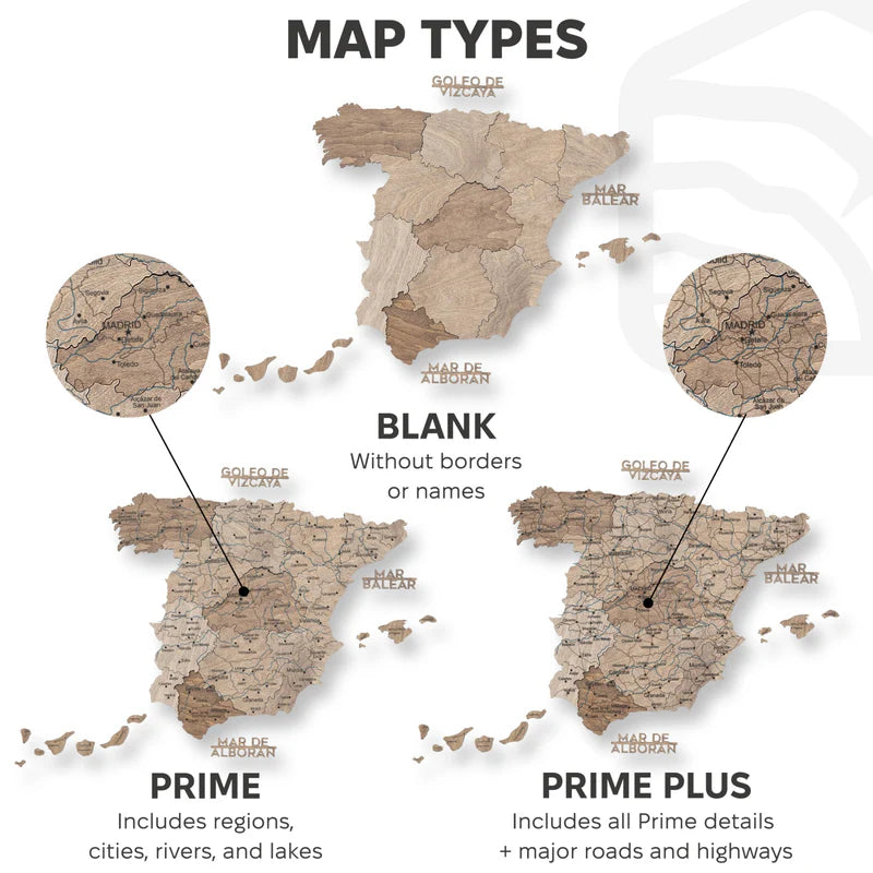 Wooden Map of Spain – Terra