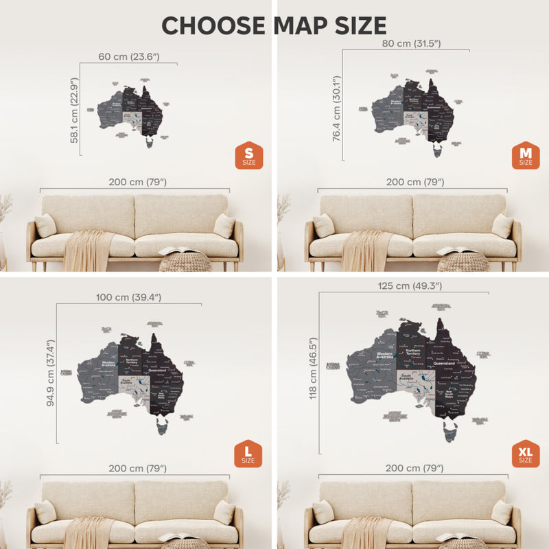 3D Wooden Map of Australia - Nordik