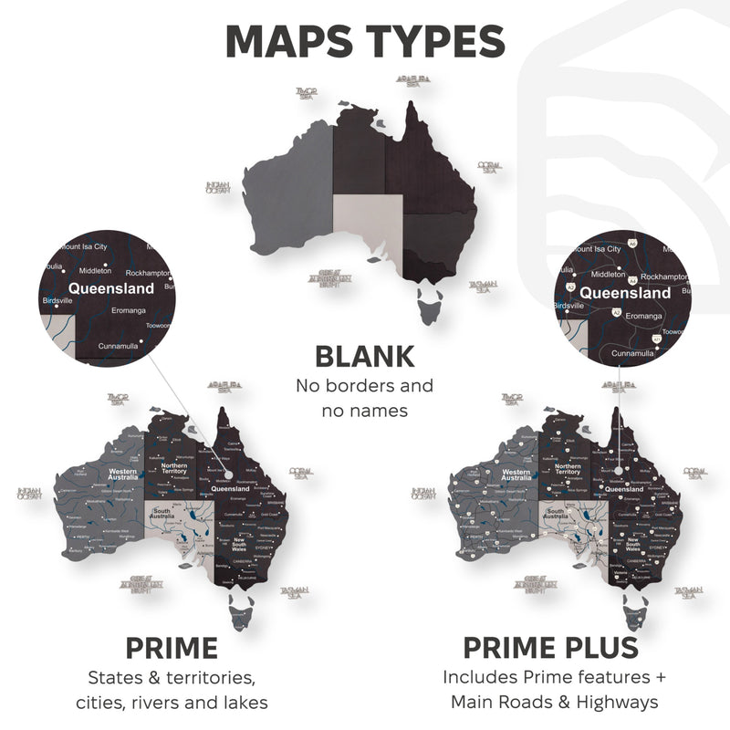 3D Wooden Map of Australia - Nordik