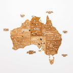 3D Wooden Map of Australia - Oak