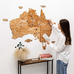 3D Wooden Map of Australia - Oak