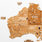 3D Wooden Map of Australia - Oak