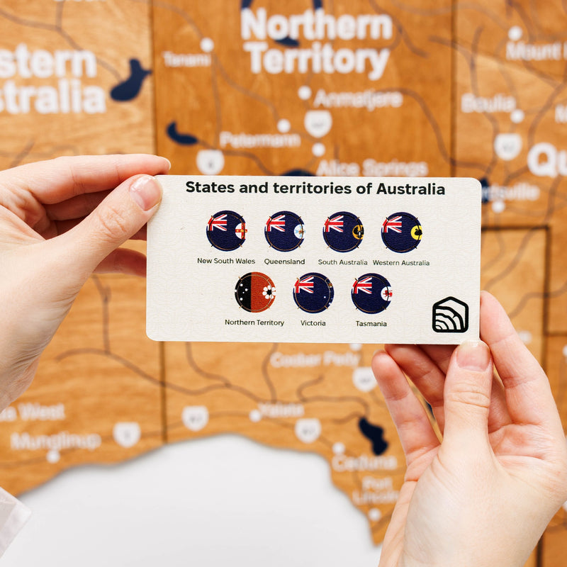 3D Wooden Map of Australia - Oak