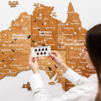 3D Wooden Map of Australia - Oak