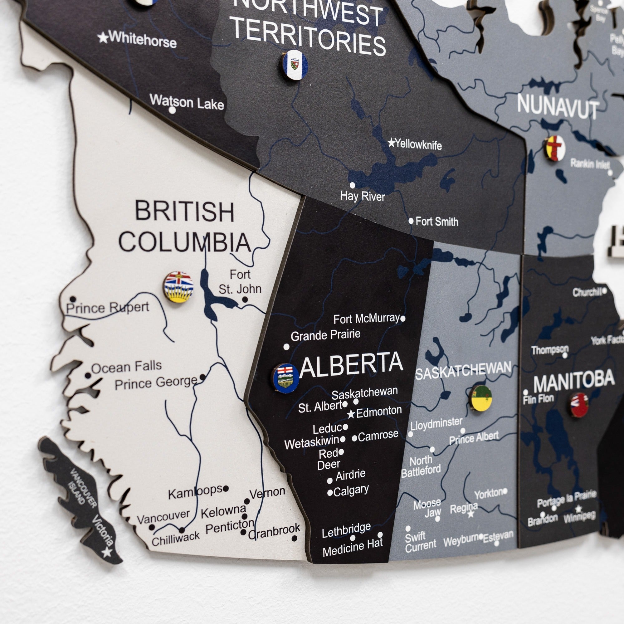 3D Canada Wooden Map Nordik