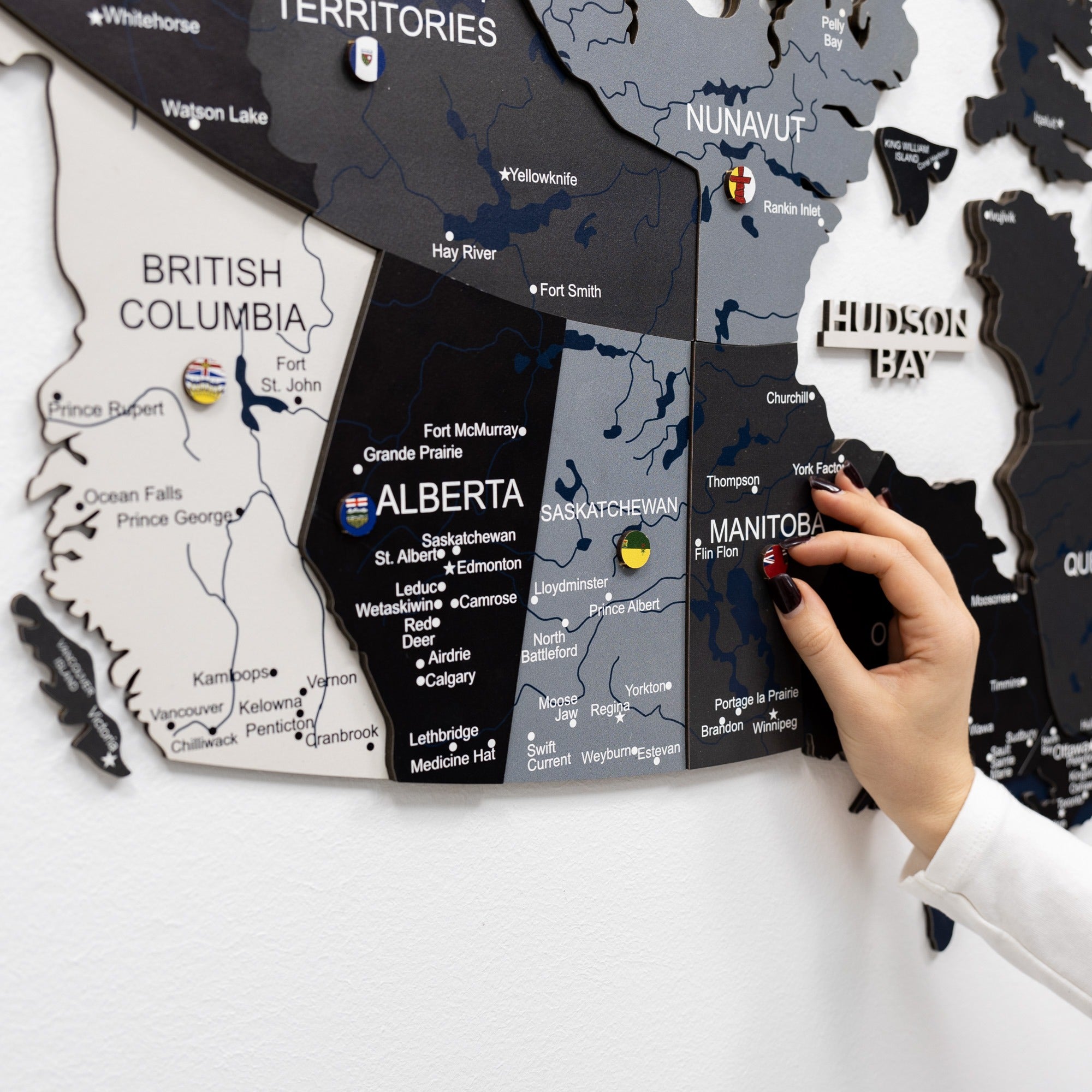 3D Canada Wooden Map Nordik