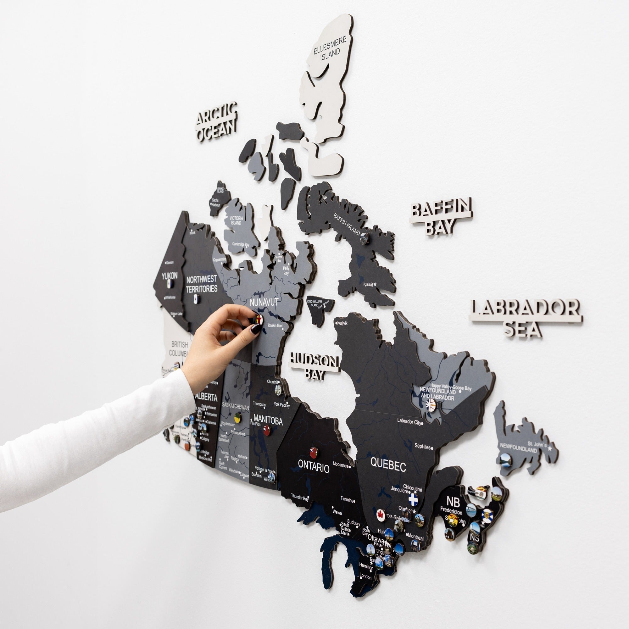 3D Canada Wooden Map Nordik