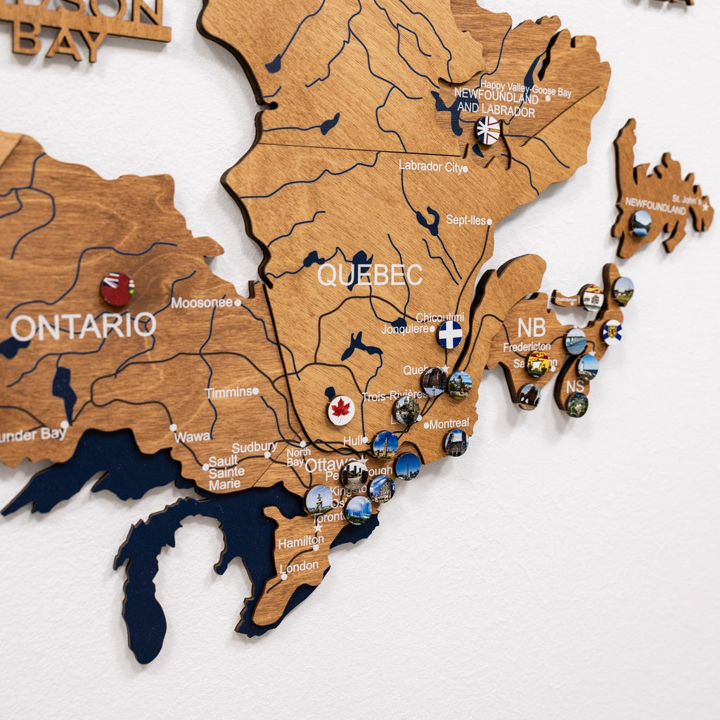 3D Canada Wooden Map Oak
