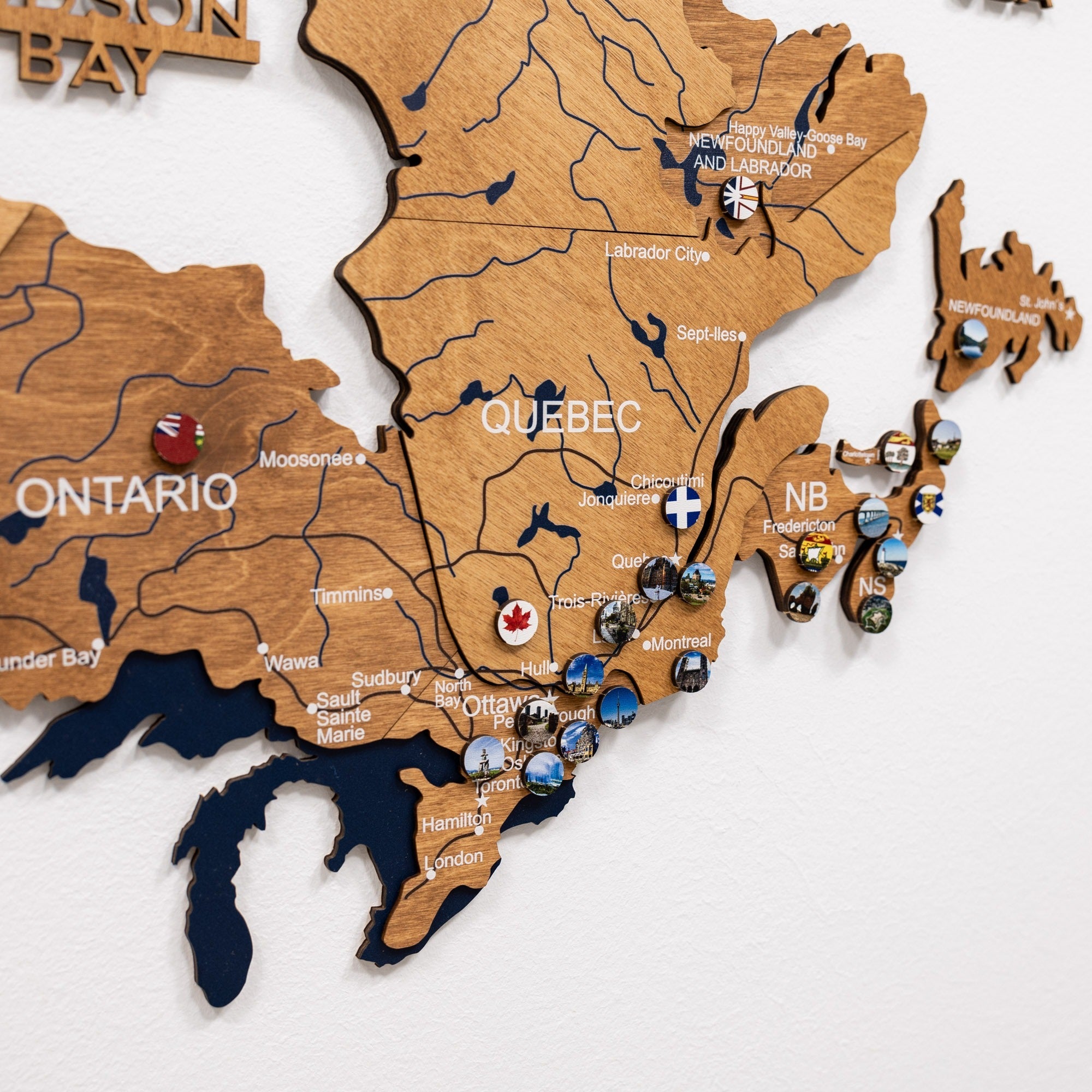 3D Canada Wooden Map Oak