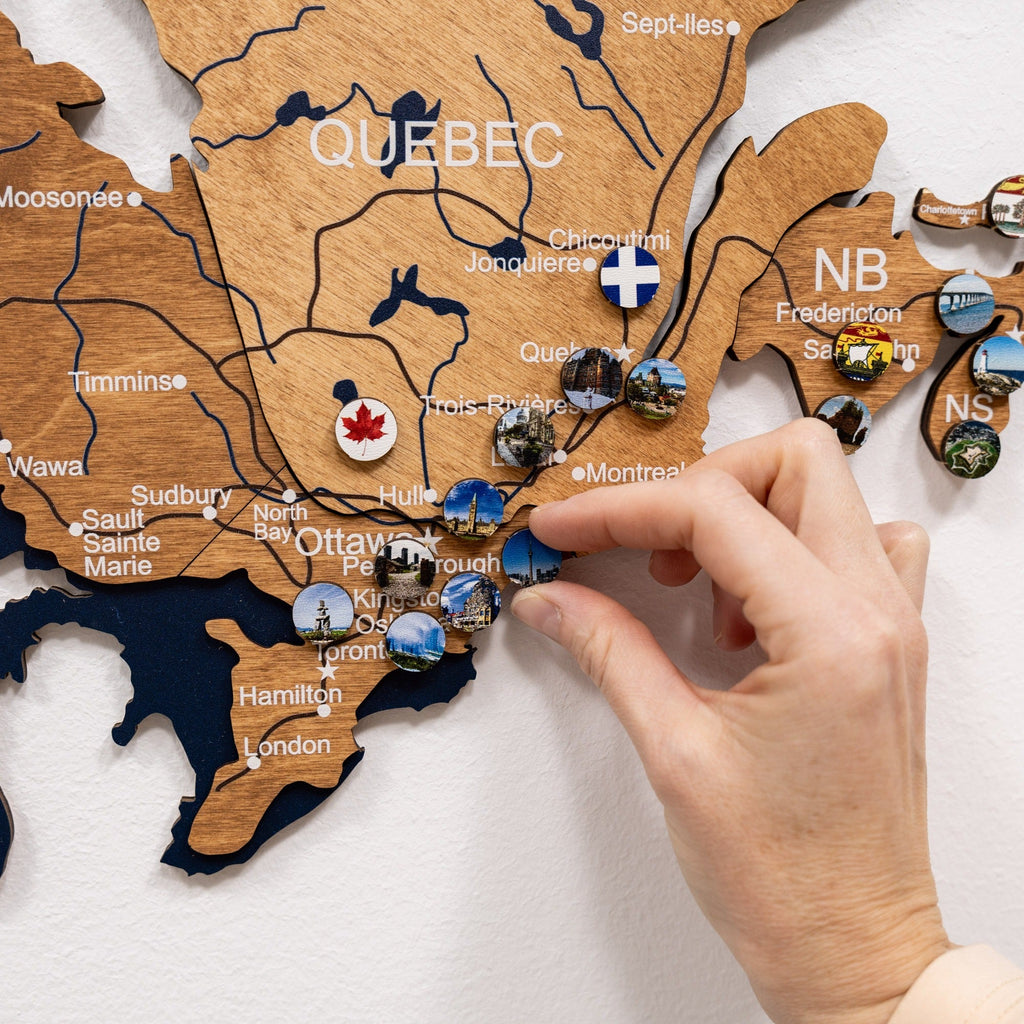 3D Canada Wooden Map Oak