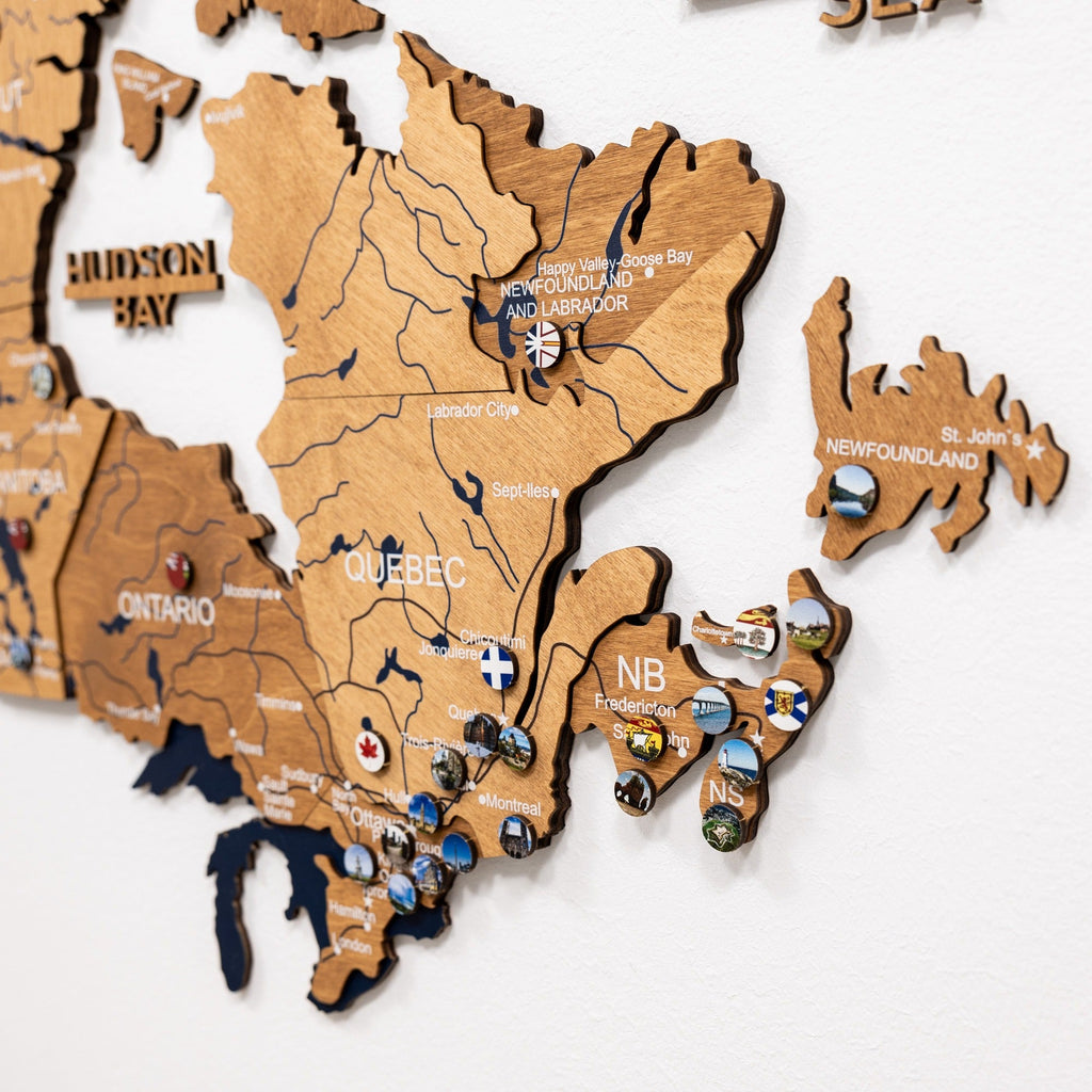 3D Canada Wooden Map Oak