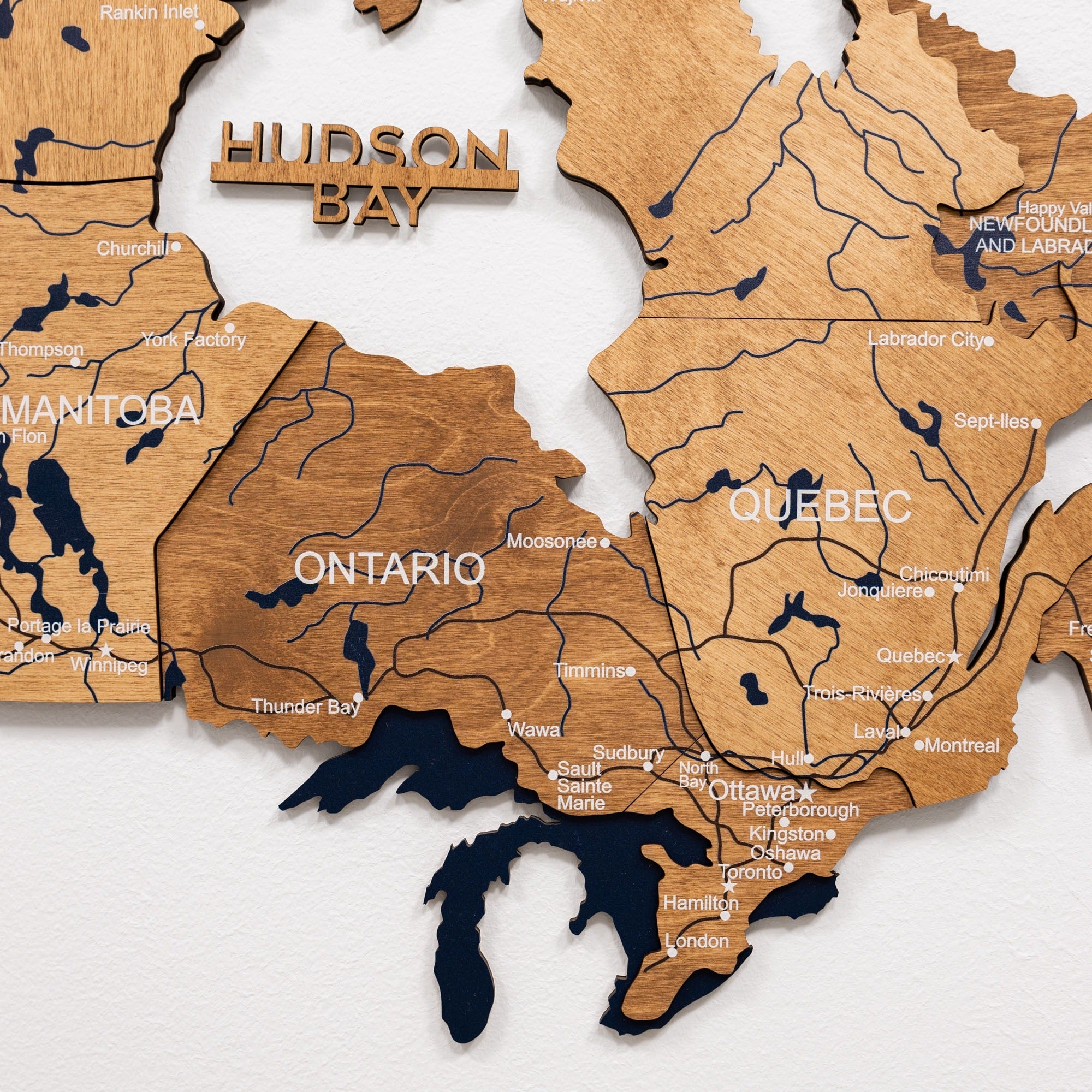 3D Canada Wooden Map Oak