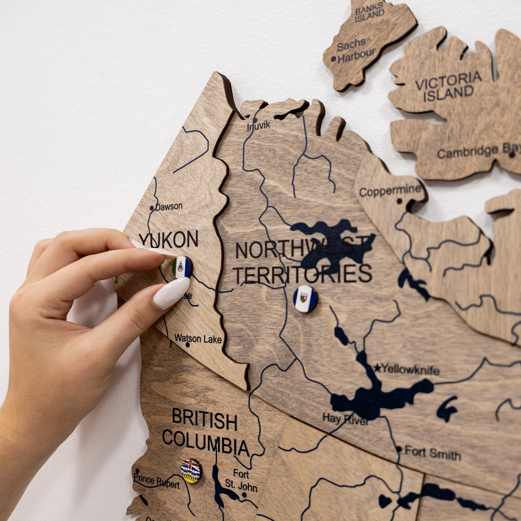 3D Canada Wooden Map Terra