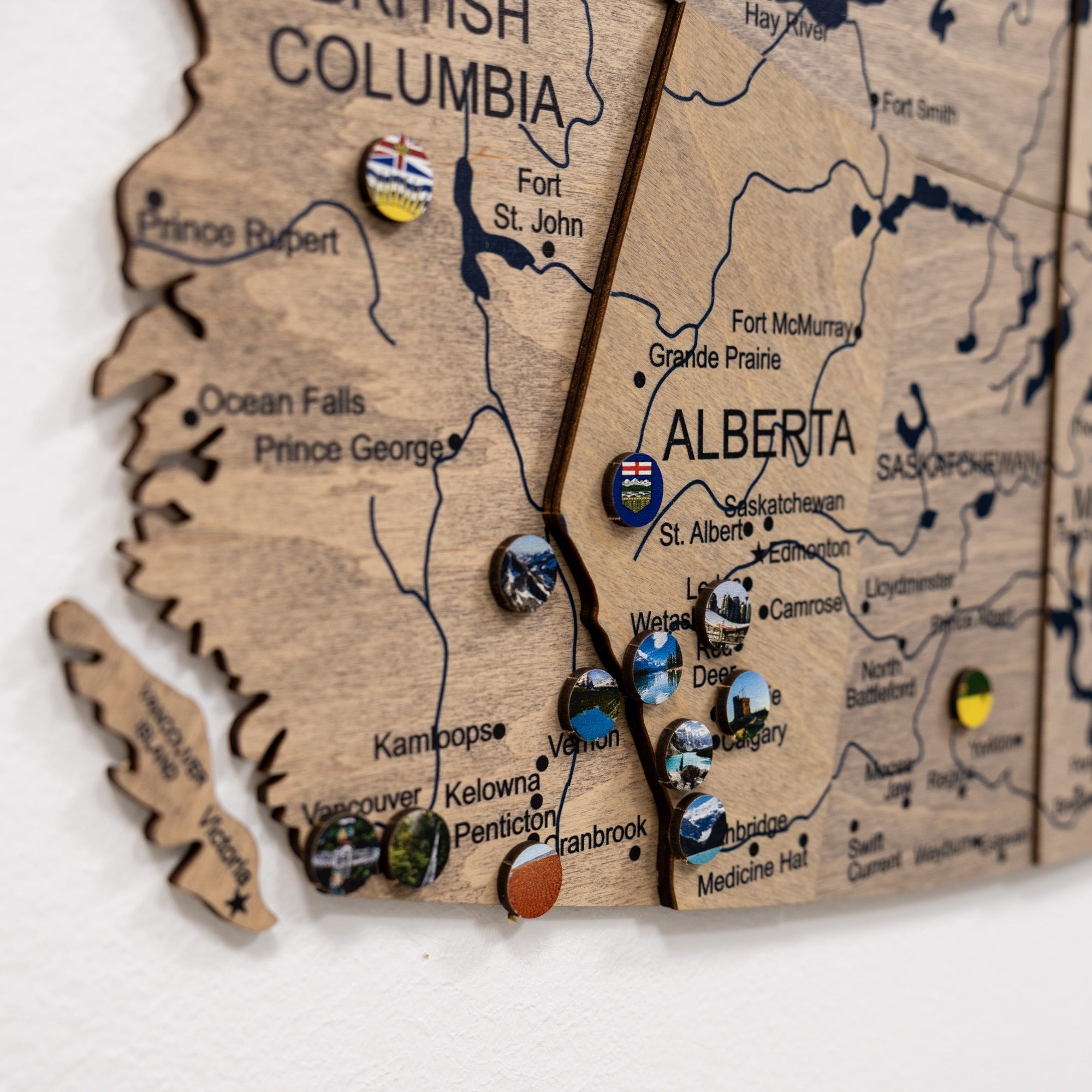 3D Canada Wooden Map Terra
