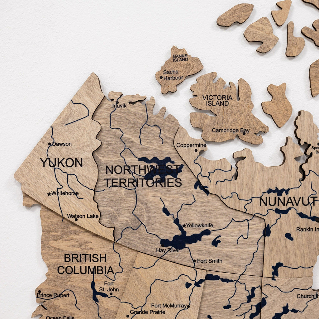 3D Canada Wooden Map Terra