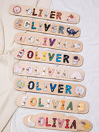 wooden name puzzle