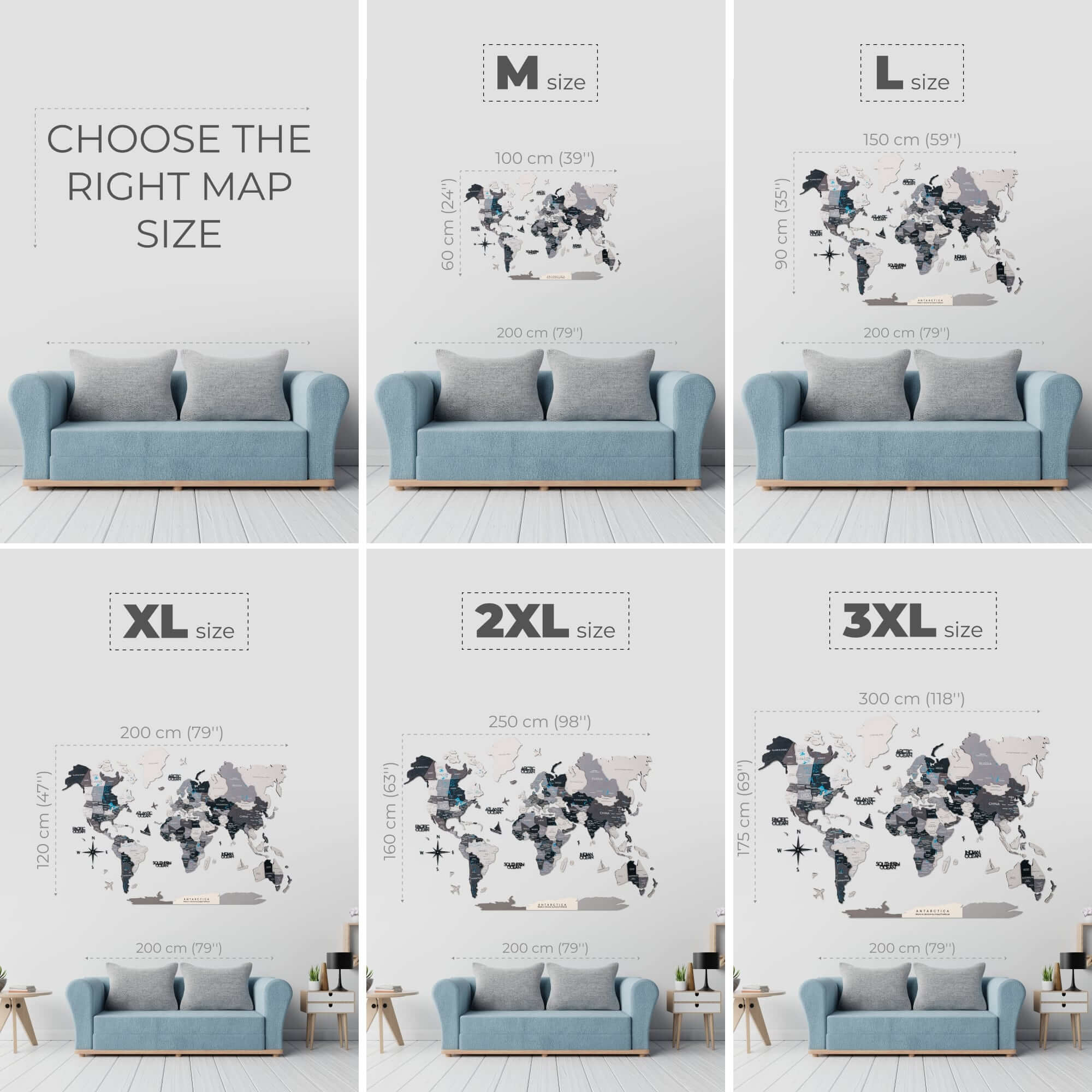 wood world map in bundle