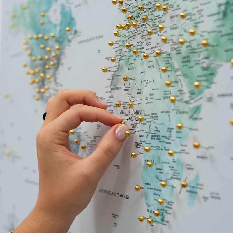 Карта світу на полотні - антикварна