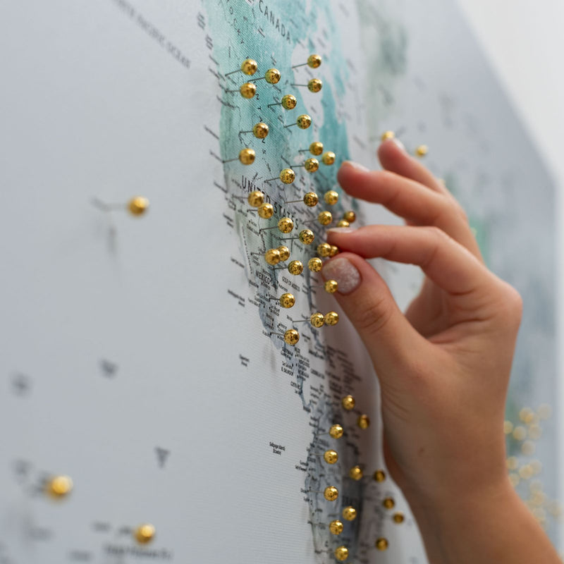 Карта світу на полотні - антикварна