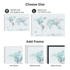 Карта світу на полотні - антикварна