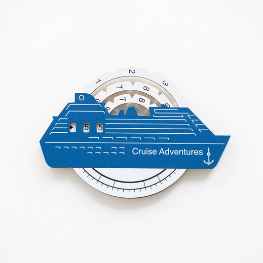 Travel Tracker Cruise Liner 3D Colored Wooden World Map - Aqua