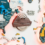 Travel Tracker Cruise Liner 3D Colored Wooden World Map - Cappuccino