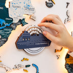 Travel Tracker Cruise Liner 3D Colored Wooden World Map - Cruise