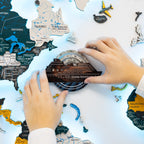 Travel Tracker Cruise Liner 3D Colored Wooden World Map - Dune