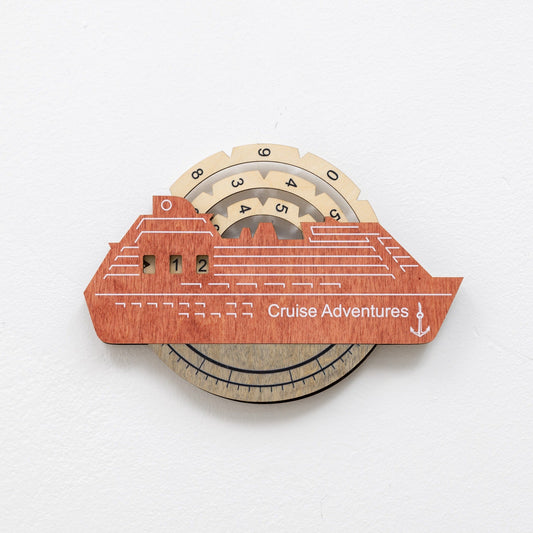 Travel Tracker Cruise Liner 3D Colored Wooden World Map - Fusion