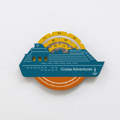 Travel Tracker Cruise Liner 3D Colored Wooden World Map - Indie