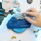 Travel Tracker Cruise Liner 3D Colored Wooden World Map - Azure