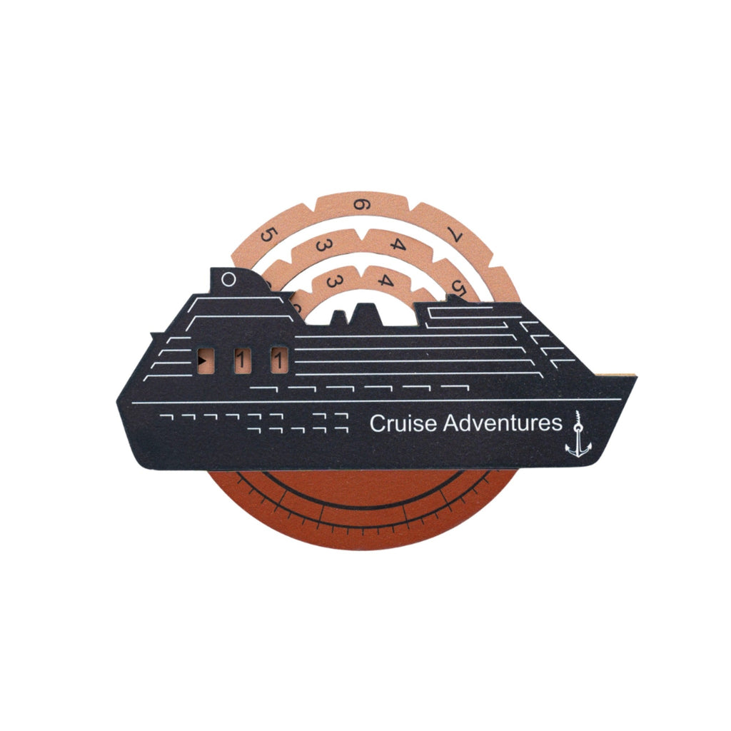 Travel Tracker Cruise Liner 3D Colored Wooden World Map - Rustic