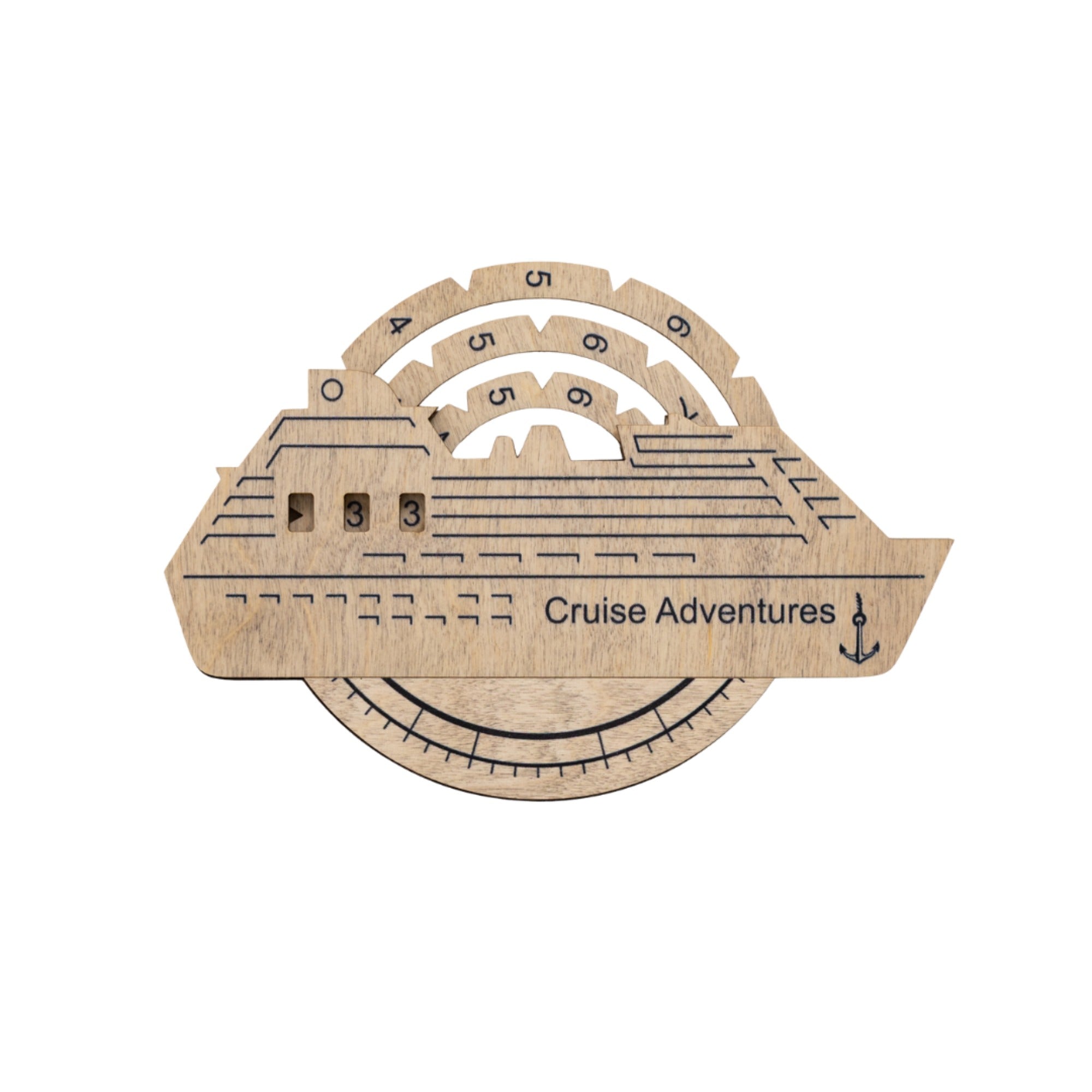 Travel Tracker Cruise Liner 3D Colored Wooden World Map - Terra