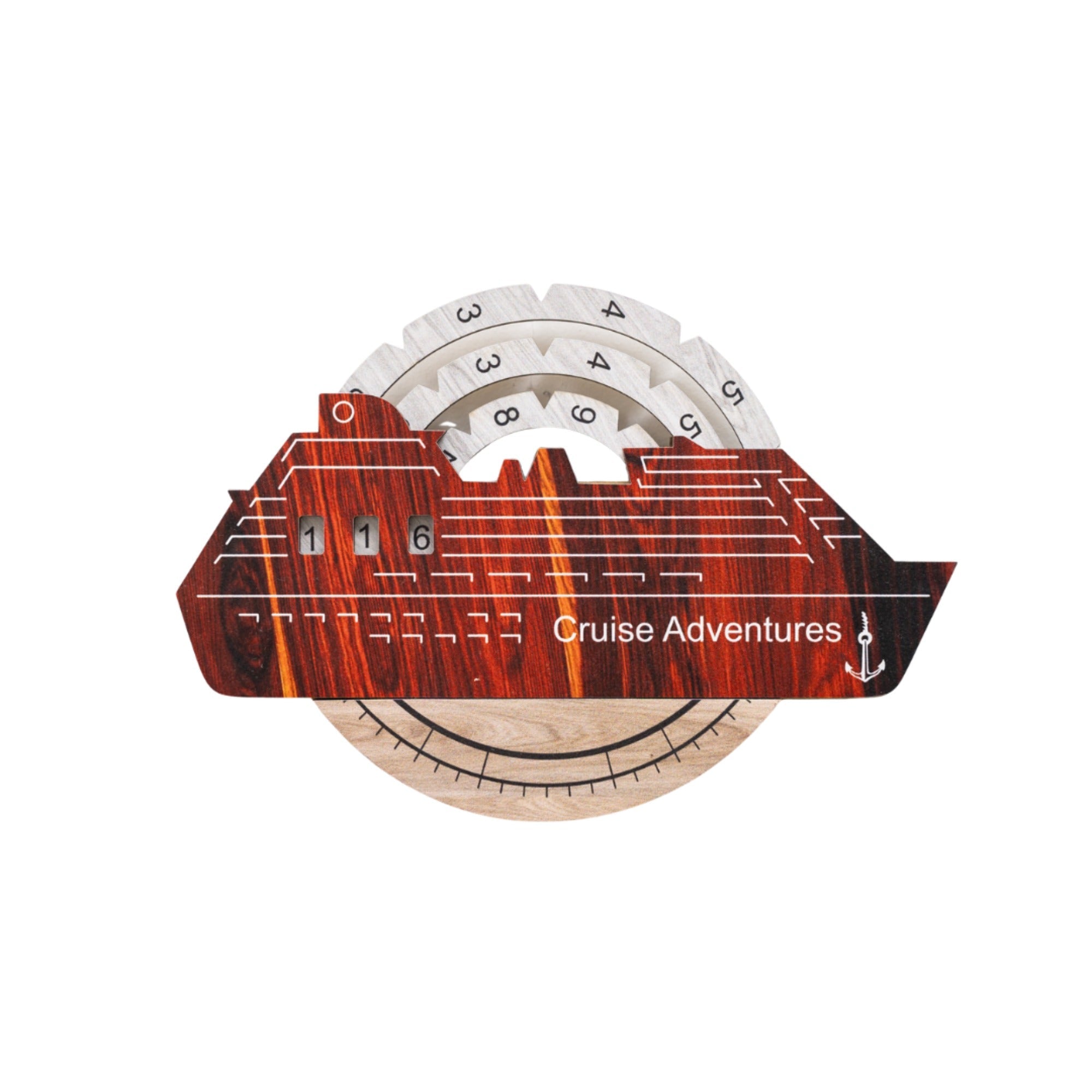 Travel Tracker Cruise Liner 3D Colored Wooden World Map - Urban