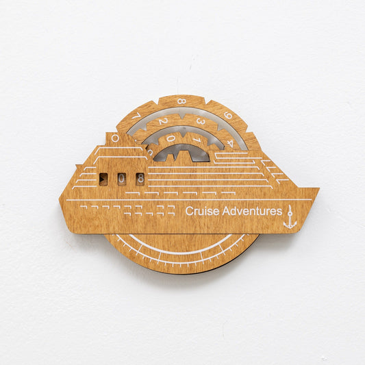 Travel Tracker Cruise Liner 3D Colored Wooden World Map - Oak