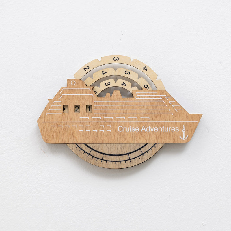 Travel Tracker Cruise Liner 3D Colored Wooden World Map - Smokey