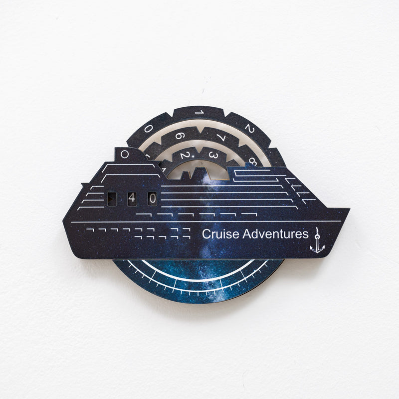 Travel Tracker Cruise Liner 3D Colored Wooden World Map - Space