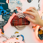 Travel Tracker Cruise Liner 3D Colored Wooden World Map - Urban
